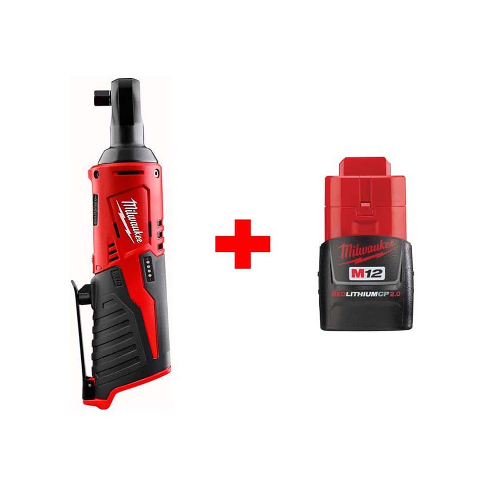 Milwaukee M12 12V Lithium-Ion Cordless 3/8 in. Ratchet with M12 2.0Ah Battery