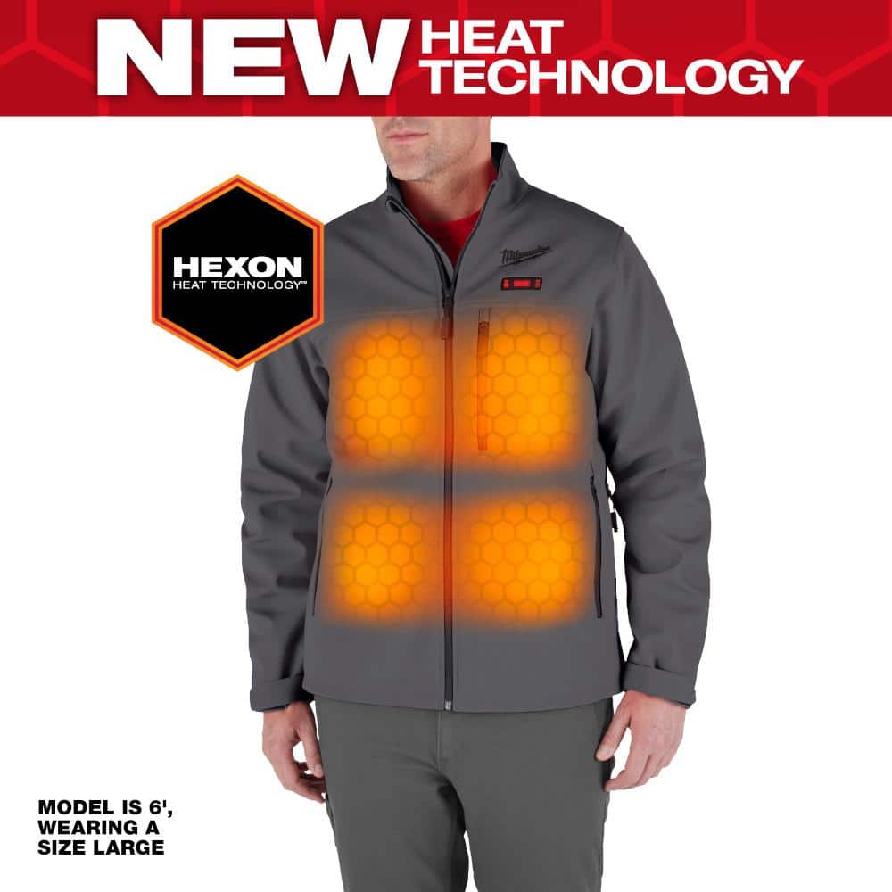 Milwaukee Men's X-Large M12 12V Lithium-Ion Cordless TOUGHSHELL Gray Heated Jacket (Jacket and Charger/Power Source Only)