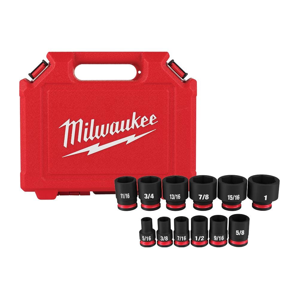 Milwaukee SHOCKWAVE 3/8 in. Drive SAE 6 Point Impact Socket Set (12-Piece)