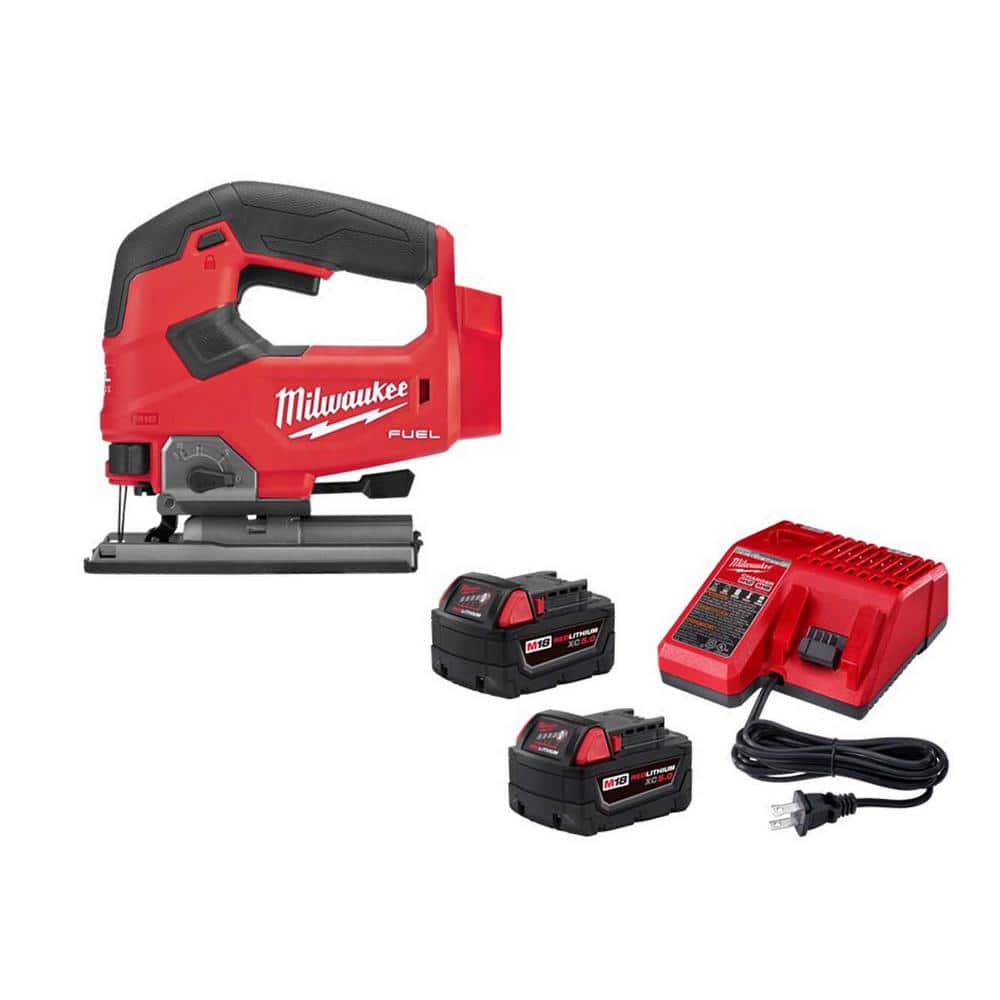 Milwaukee M18 FUEL 18V Lithium-Ion Brushless Cordless Jig Saw w/(2) 5.0Ah Batteries & Charger