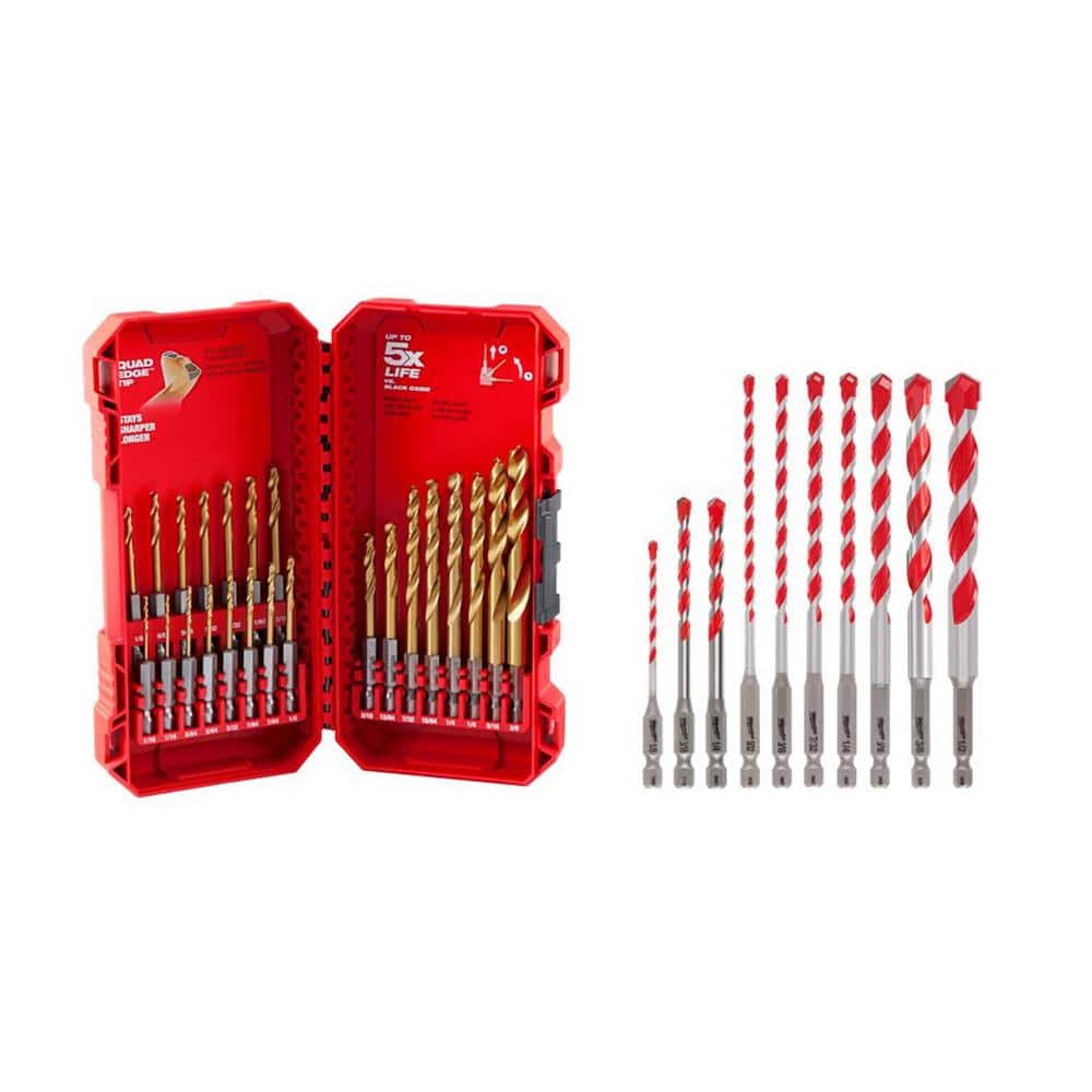 Milwaukee SHOCKWAVE Carbide Hammer Drill Bit Set w/Titanium Drill Bit Set (33-Piece)
