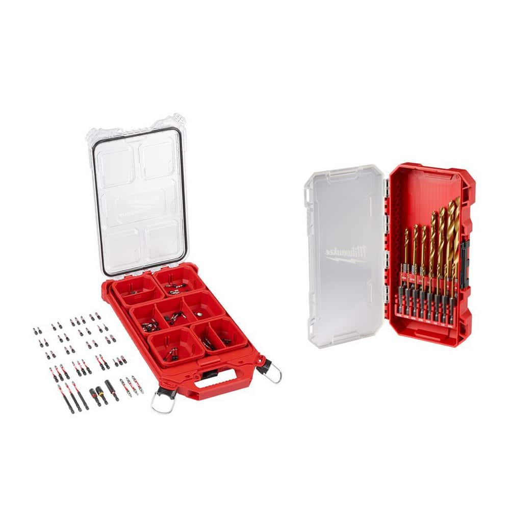 Milwaukee Shockwave Impact Duty Alloy Steel Screw Driver Bit Set with Titanium Drill Bit Set (105-Piece)