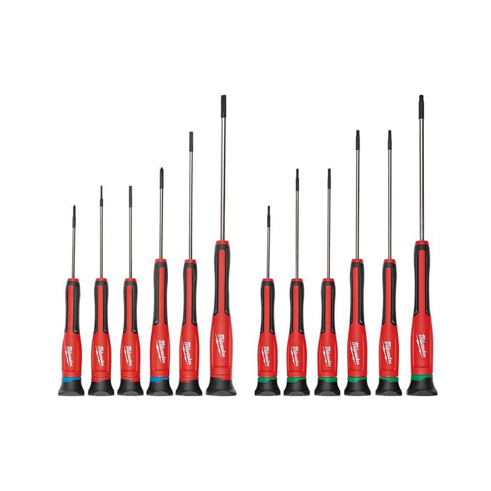 Milwaukee Precision Phillips Screwdriver Set with Torx Precision Screwdriver Set (12-Piece)