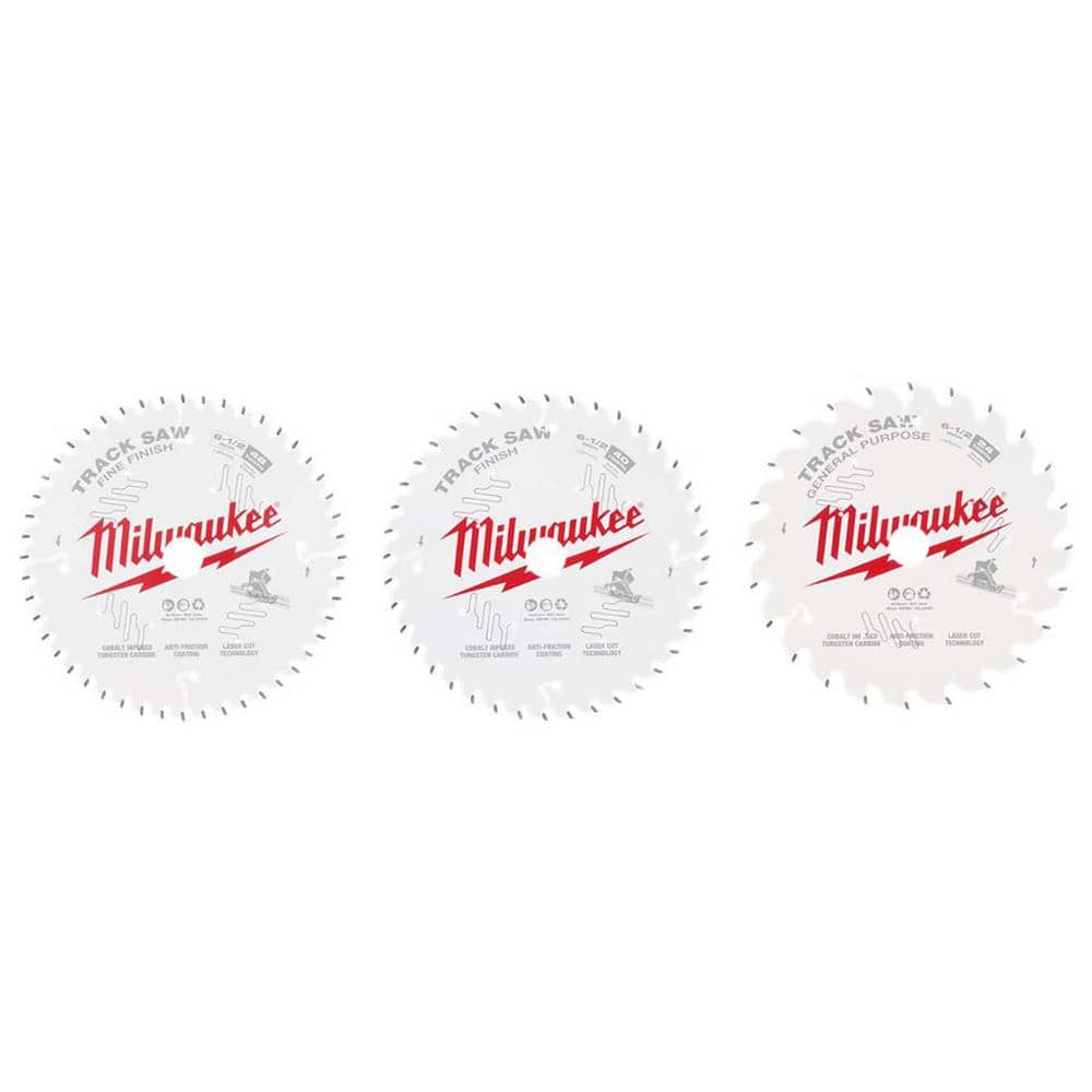 Milwaukee 6-1/2 in. Assorted Carbide Track Saw Blades (3-Piece)