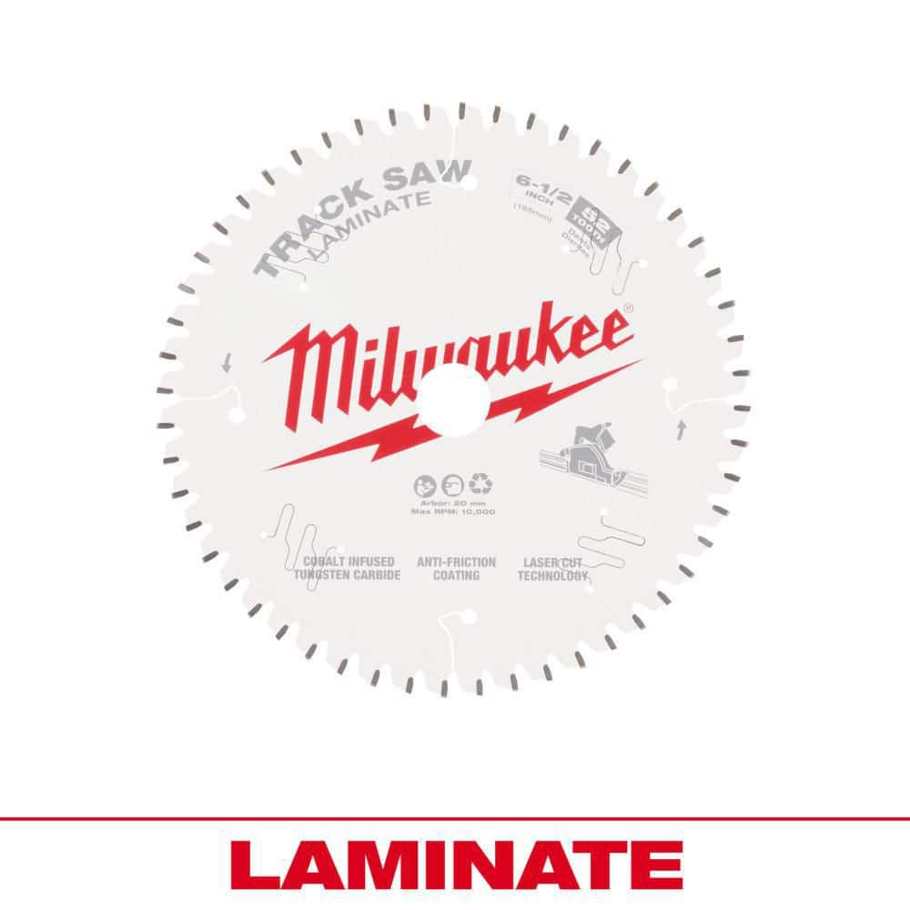 Milwaukee 6-1/2 in. x 52-Tooth Carbide Laminate Track Saw Blade (1-Pack)