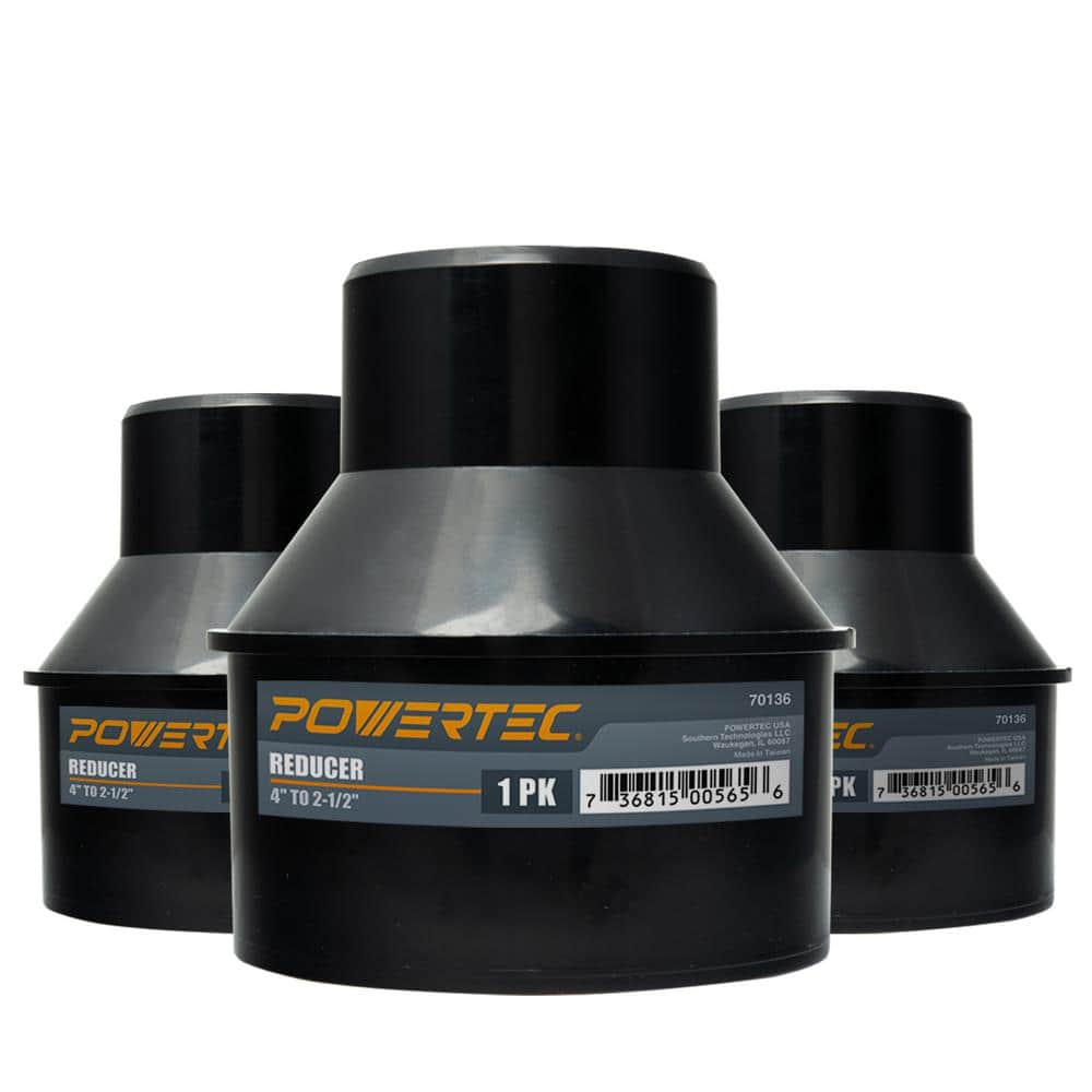POWERTEC 4 in. x 2-1/2 in. Hose Cone Reducer for Dust Collection Systems (3-Pack)