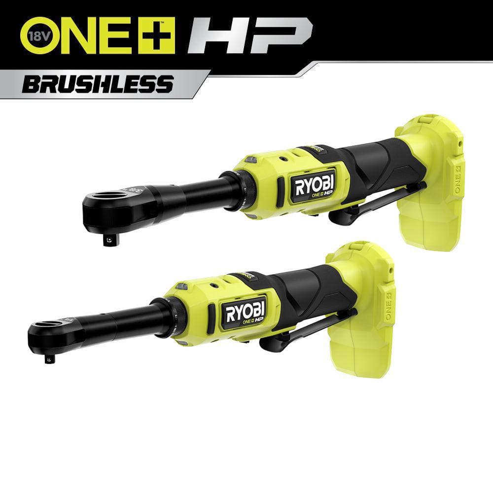 RYOBI ONE+ HP 18V Brushless Cordless 1/4 in. and 3/8 in. Extended Reach Ratchets (Tools Only)