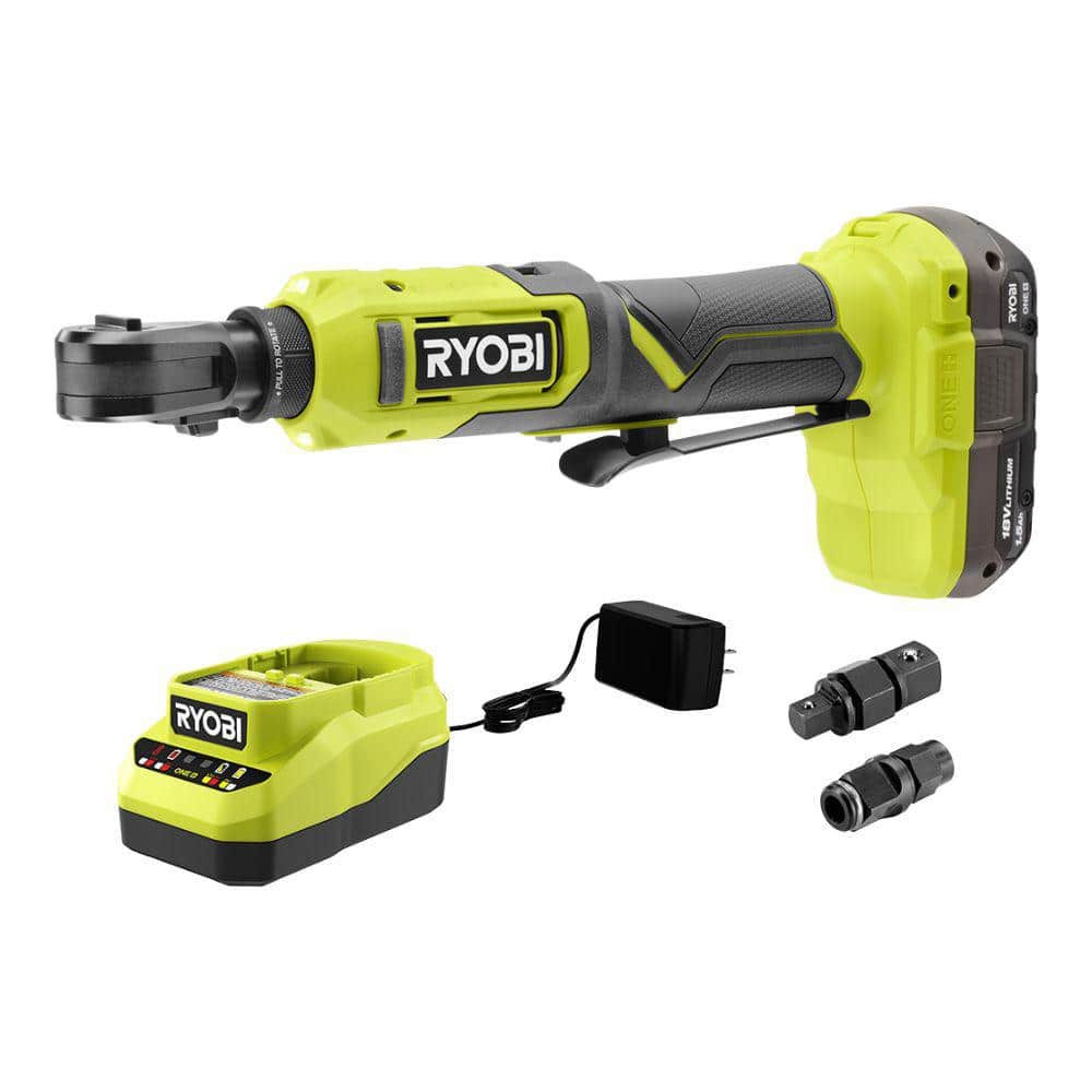 RYOBI ONE+ 18V Cordless Multi Size Ratchet Kit with 1.5 Ah Battery and Charger
