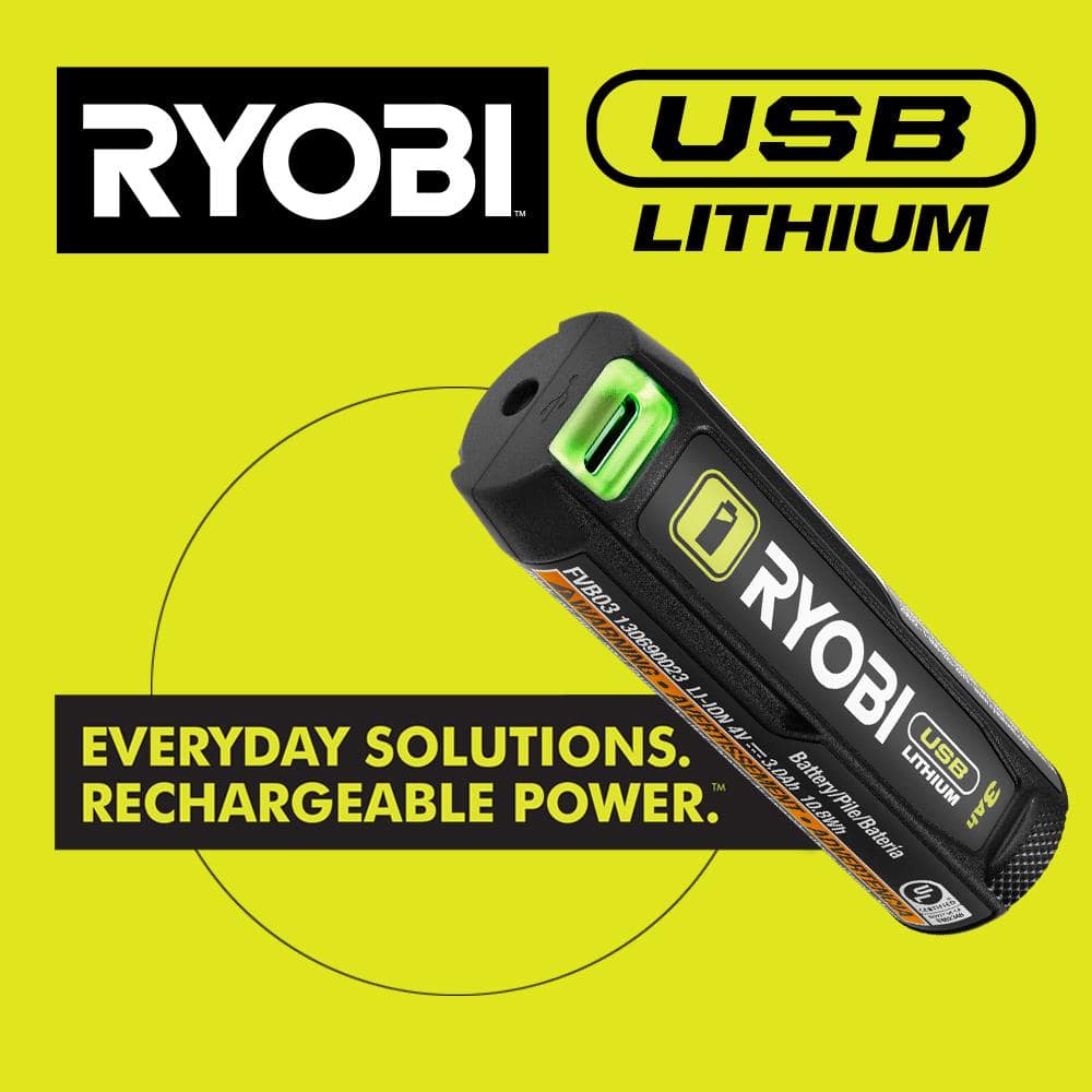 RYOBI USB Lithium Screwdriver Kit with 2.0 Ah USB Lithium Battery and Charging Cable