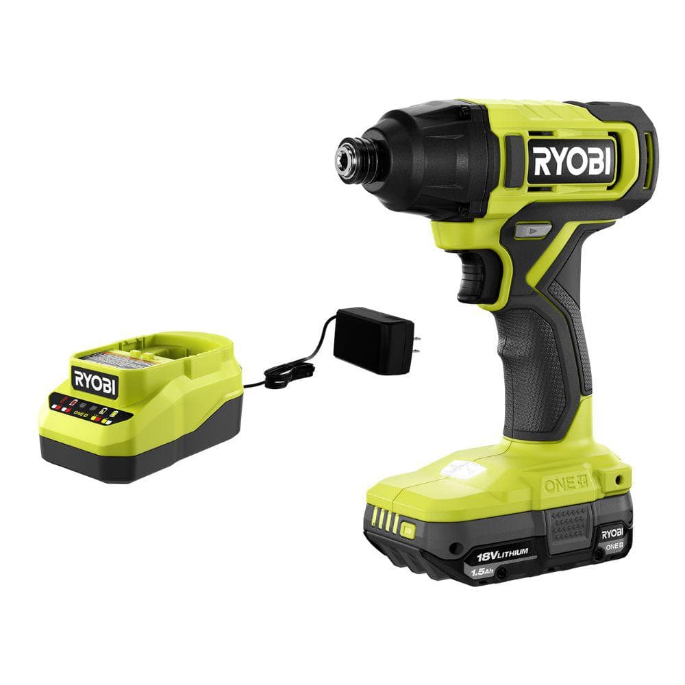 RYOBI ONE+ 18V Cordless 1/4 in. Impact Driver Kit with 1.5 Ah Battery and Charger