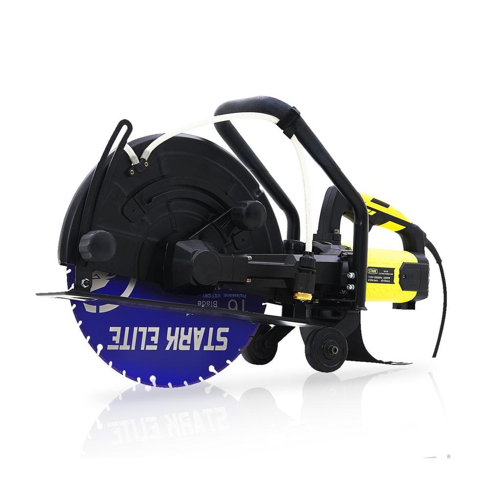 STARK USA 16 in. 3200-Watt Circular Cut Concrete Saw Cutter with Water Line Attachment (No-Blade)