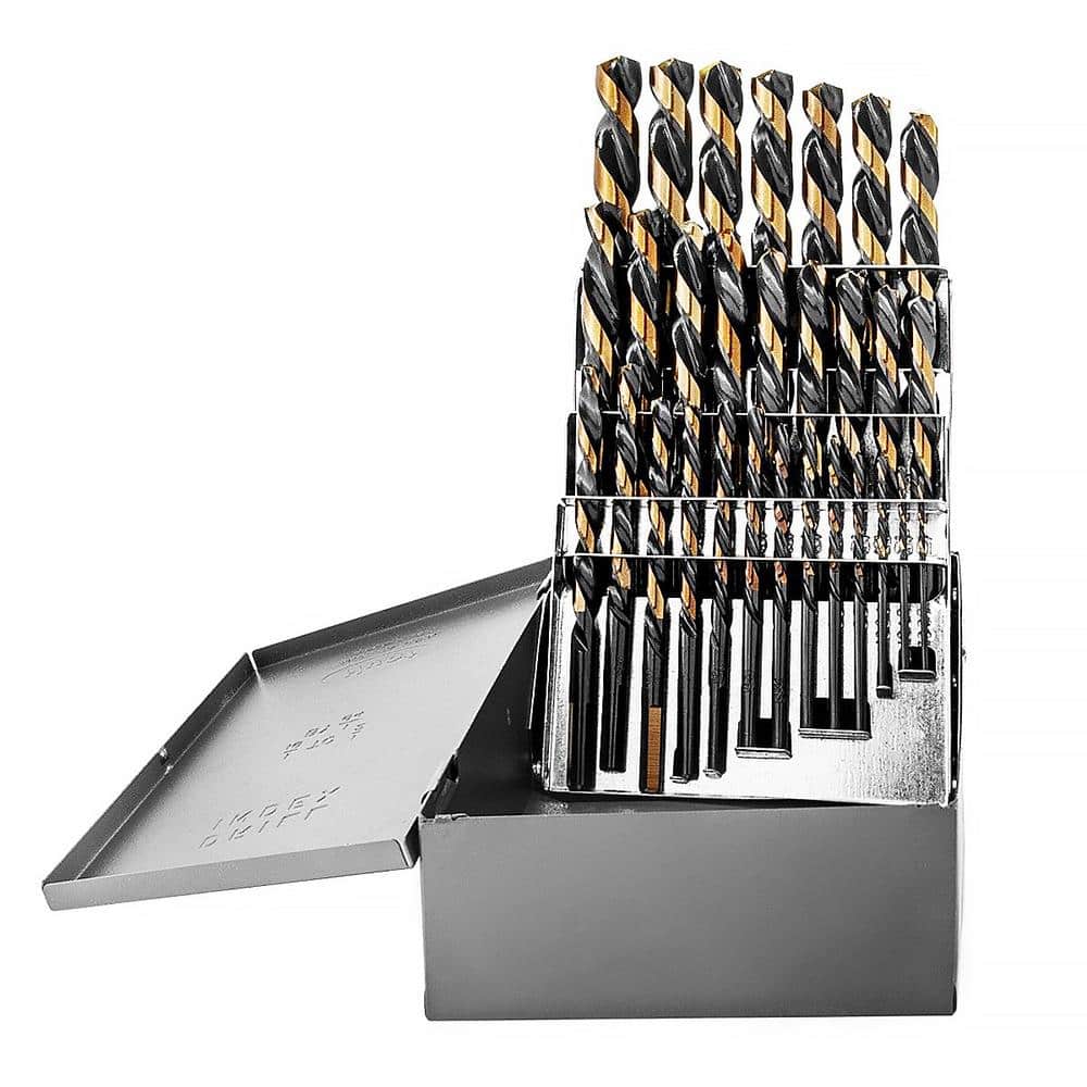STARK USA 29-Piece 1/16 in. to 1/2 in. Left-Hand Cobalt Coated High Speed Steel Drill Bit Set Index