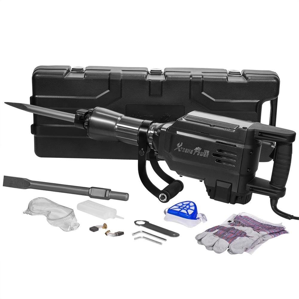 XtremepowerUS 8.1 in. W 2800-Watt Heavy-Duty Electric Jackhammer Demolition Hammer Concrete Breaker Tool Kit